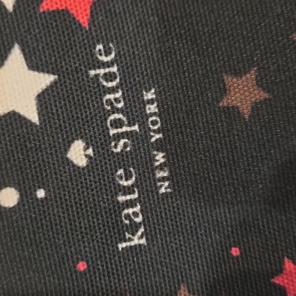 Kate Spade Large Canvas "Twinkle Star" Black Multi-Color Zipper Travel Pouch - Picture 2 of 8